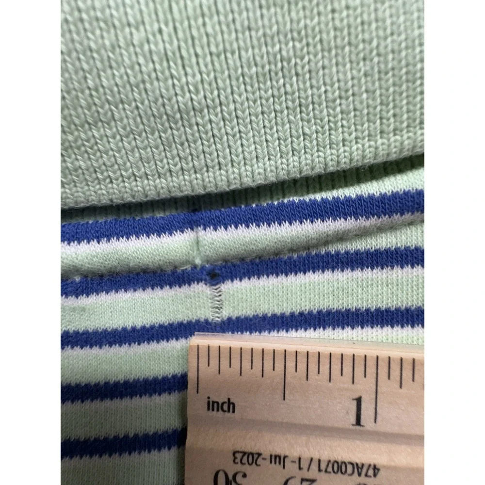 Polo Ralph Lauren Mens ShortSleeve Shirt Size XXL Green Blue Stripe Vintage Pony